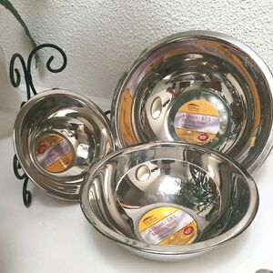 Set Of 3 Havyweight Stailness Steel Profesional Mixing Bowls